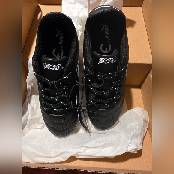 Puma Black Quilted Sneakers with Multicolor Speckled Laces - Picture 3 of 15